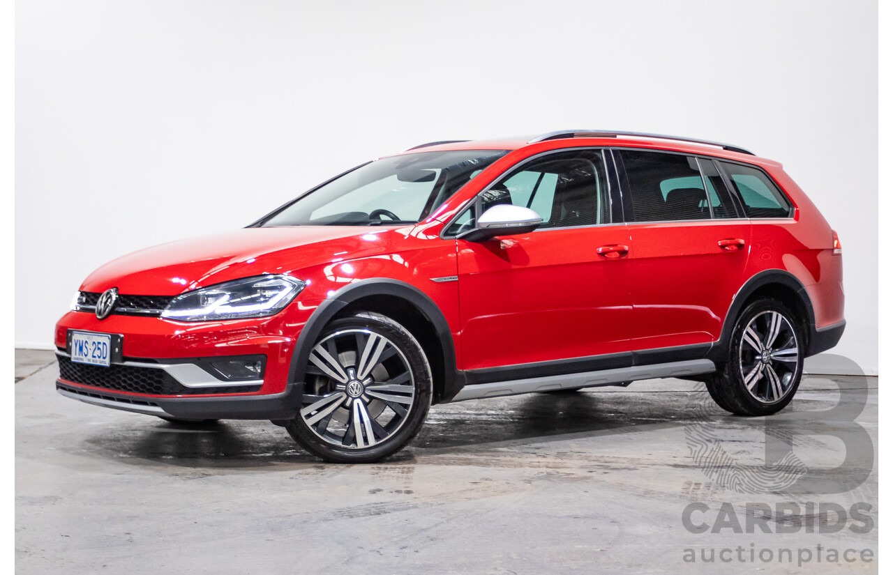 06/2017 Volkswagen Golf ALLTRACK 135 TDI Premium (AWD) AU MY18 4D Wagon Tornado Red Turbo Diesel 2.0L