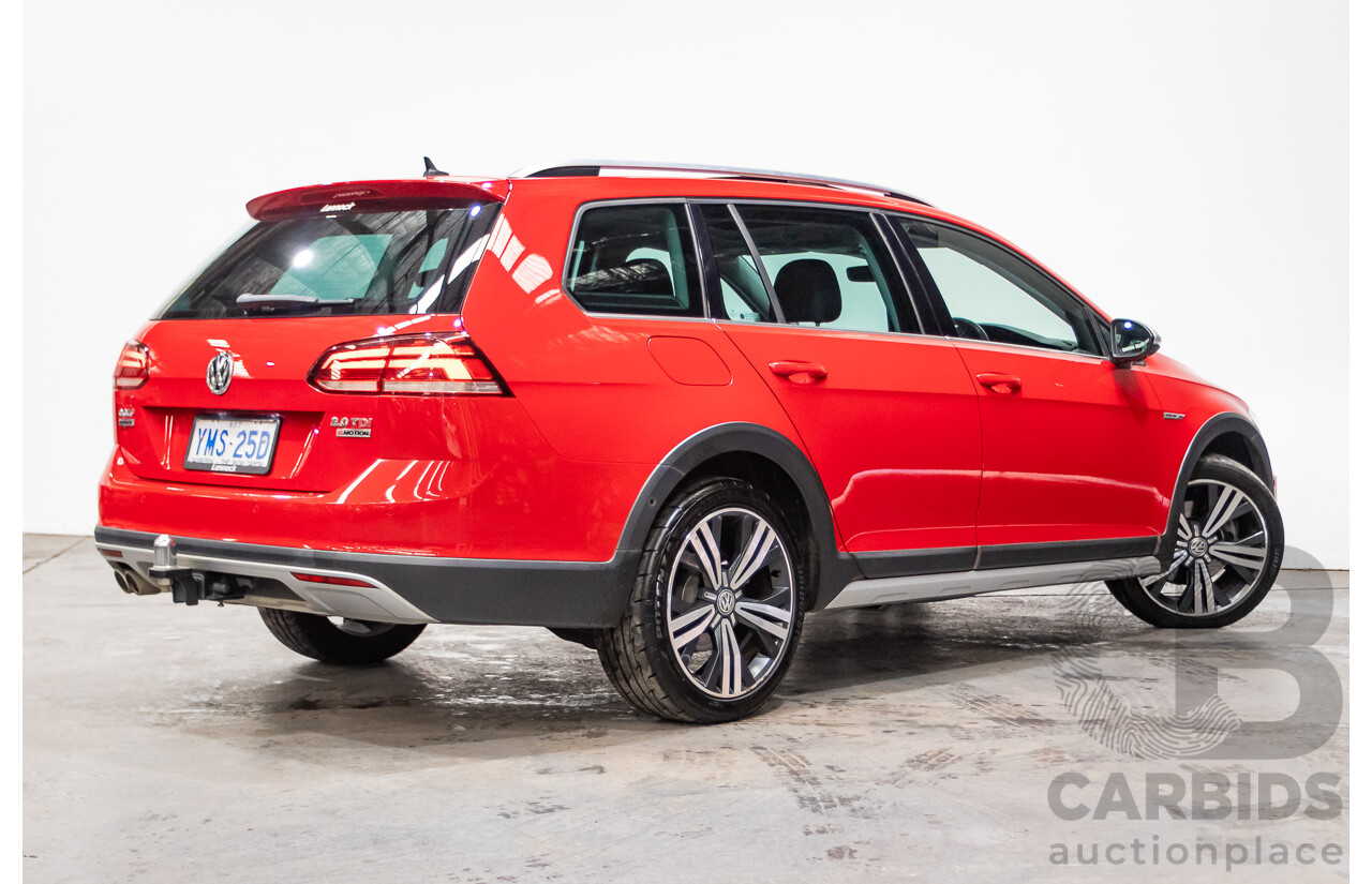 06/2017 Volkswagen Golf ALLTRACK 135 TDI Premium (AWD) AU MY18 4D Wagon Tornado Red Turbo Diesel 2.0L