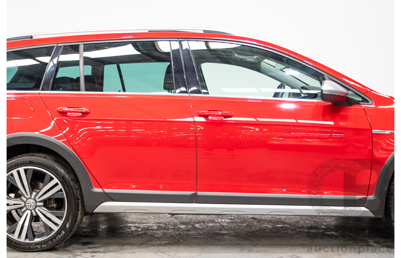 06/2017 Volkswagen Golf ALLTRACK 135 TDI Premium (AWD) AU MY18 4D Wagon Tornado Red Turbo Diesel 2.0L