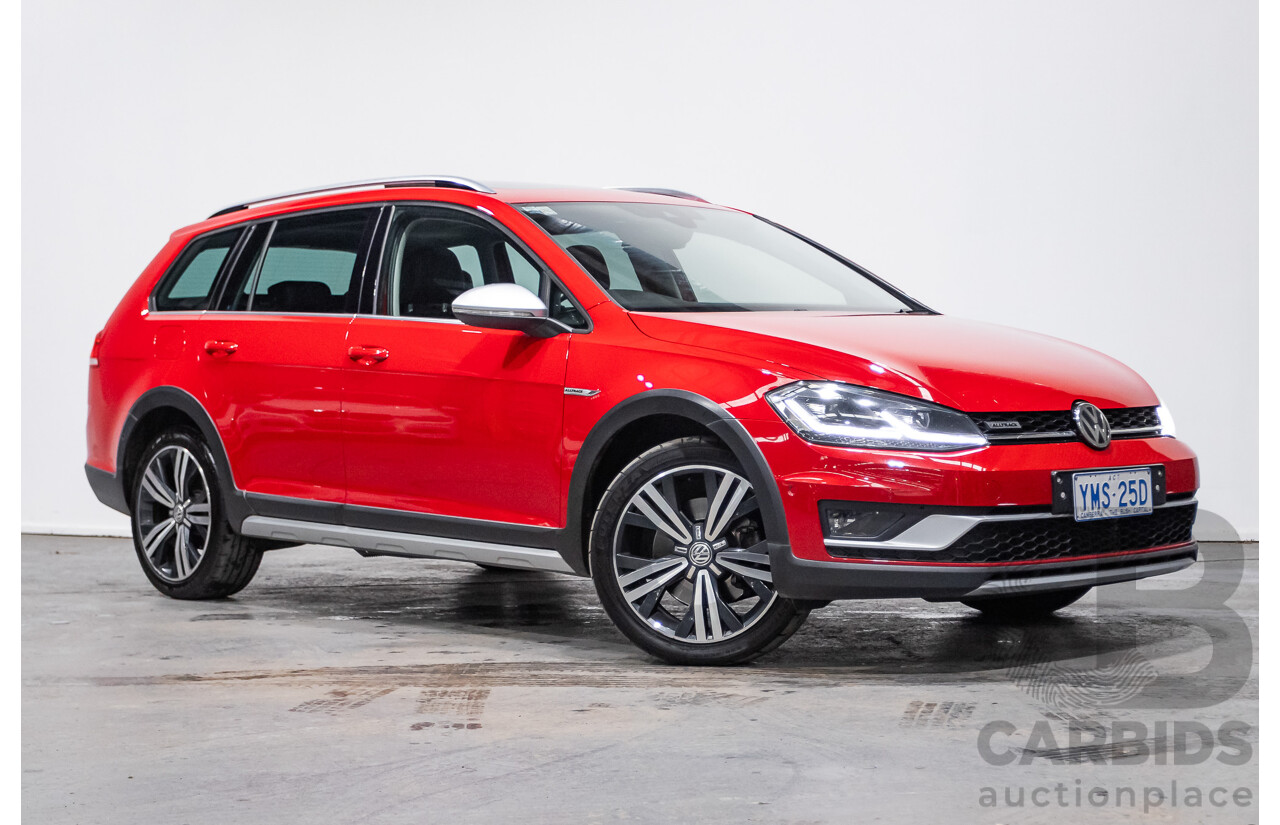 06/2017 Volkswagen Golf ALLTRACK 135 TDI Premium (AWD) AU MY18 4D Wagon Tornado Red Turbo Diesel 2.0L