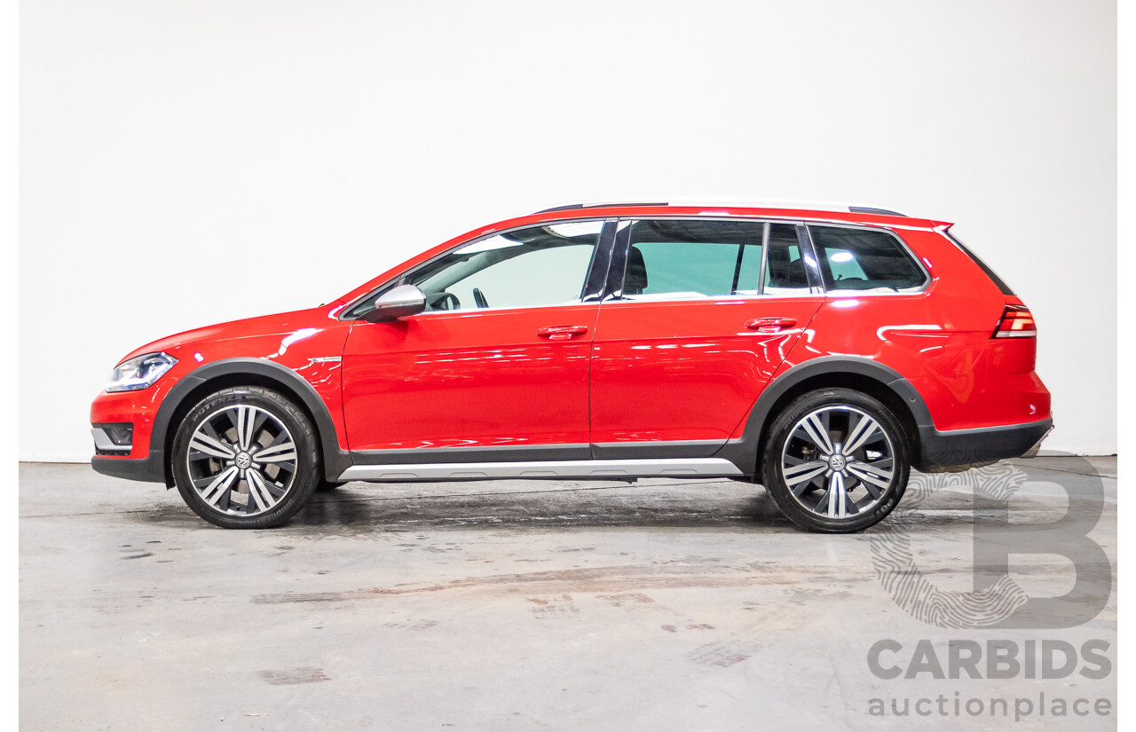 06/2017 Volkswagen Golf ALLTRACK 135 TDI Premium (AWD) AU MY18 4D Wagon Tornado Red Turbo Diesel 2.0L