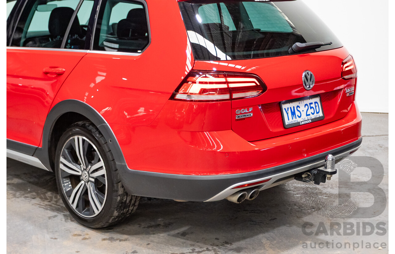 06/2017 Volkswagen Golf ALLTRACK 135 TDI Premium (AWD) AU MY18 4D Wagon Tornado Red Turbo Diesel 2.0L