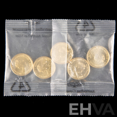 Five Australian RAM 2021 Two Dollar UNC Coins, Indigenous Military