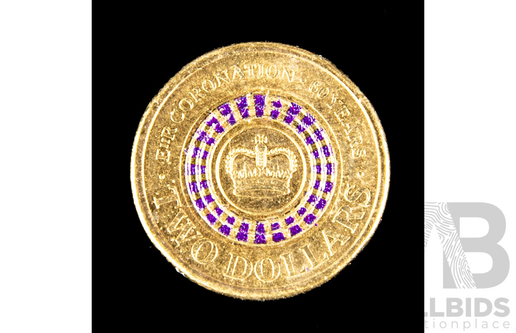 Australian 2013 Two dollar coin, QE2 60 years Coronation 