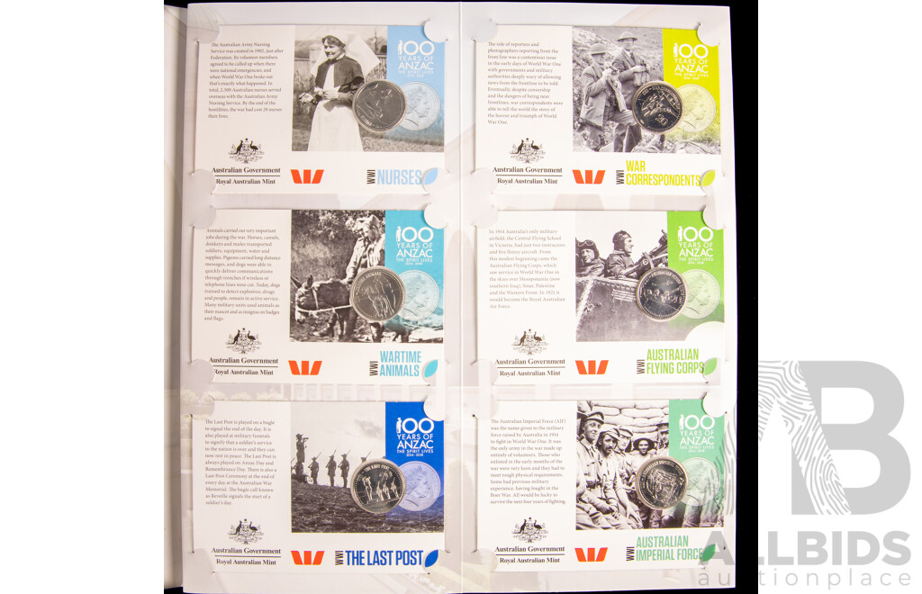 Australian 2015 Anzacs Remembered fourteen coin set