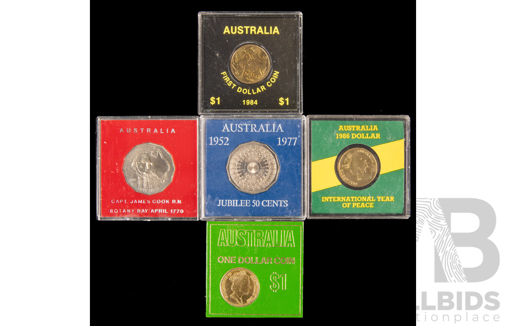 Australian 1970 1977 1984 1985 1986 coins.