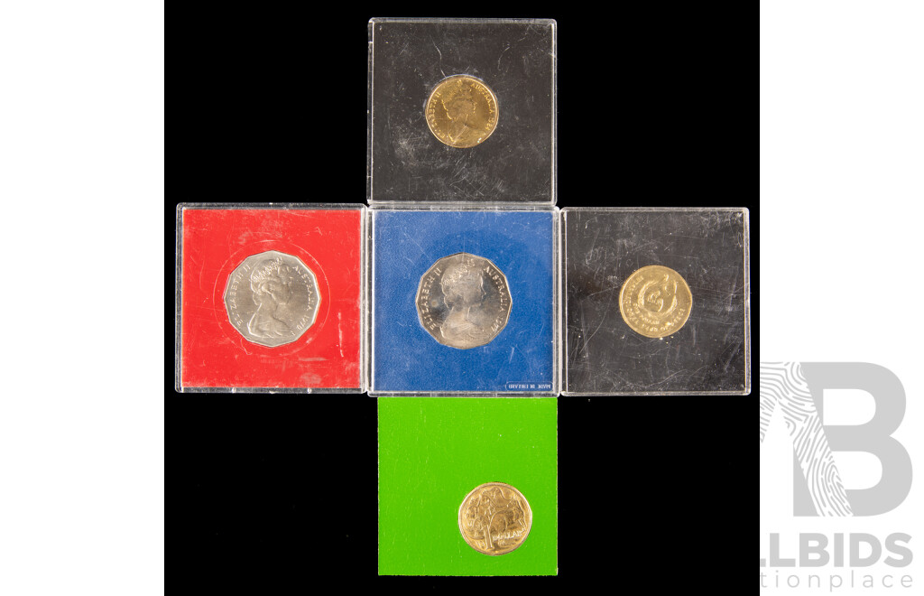 Australian 1970 1977 1984 1985 1986 coins.
