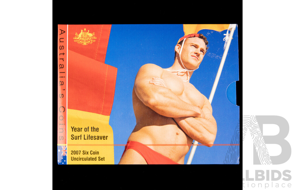 Australian 2007 six coin set, Year of the Surf Life Saver.