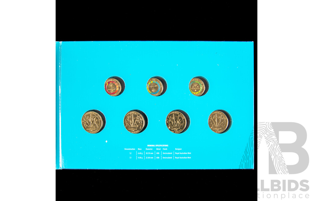 Australian 2018 seven coin set. Gold Coast Commonwealth Games.