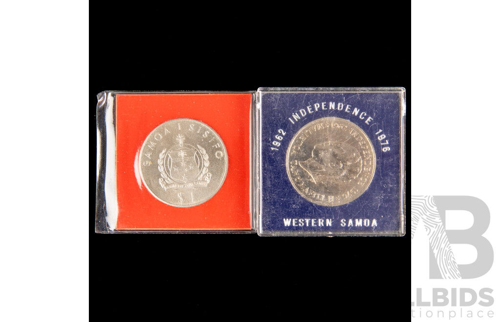 Samoa 1974 and 1976 one dollar Commemorative coins