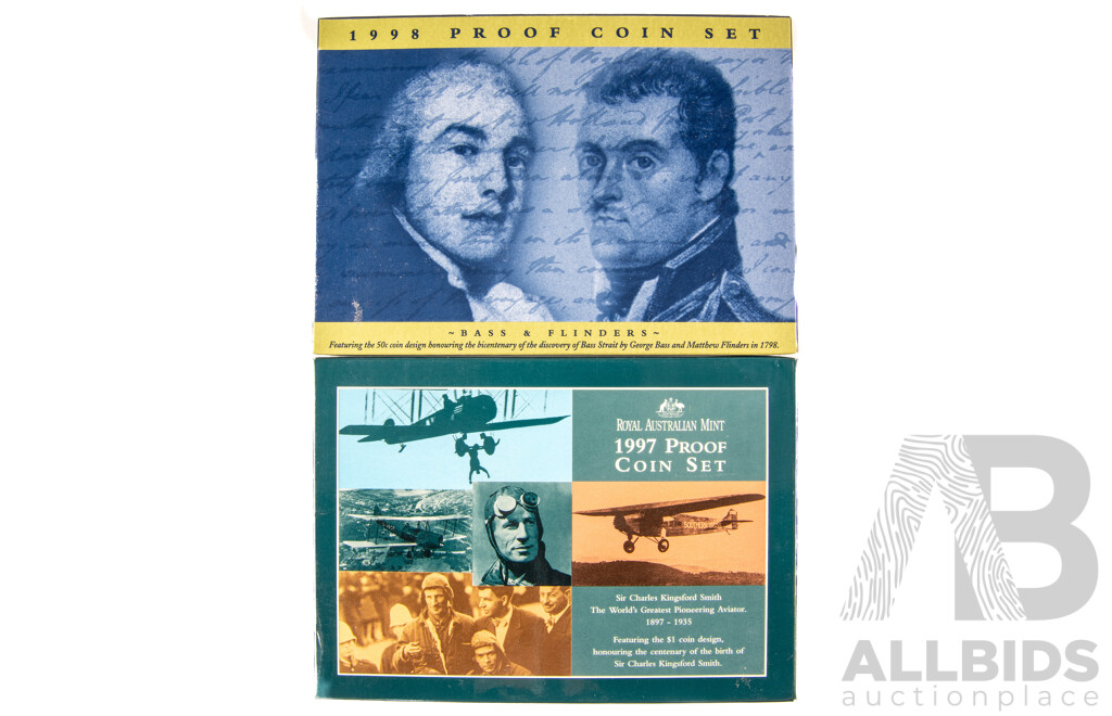 Australian 1997 and 1998 PROOF coin sets.