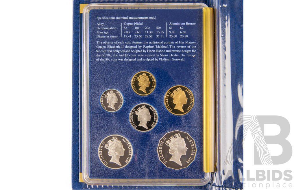 Australian 1997 and 1998 PROOF coin sets.