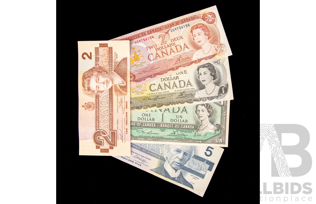 Canada 1954, 1973, 1974. 1986 (2) Notes. A/UNC.