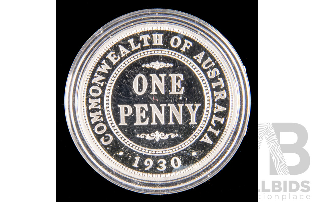 Australian 1930 Penny. 99.9 PROOF silver from 1999 RAM Masterpiece set