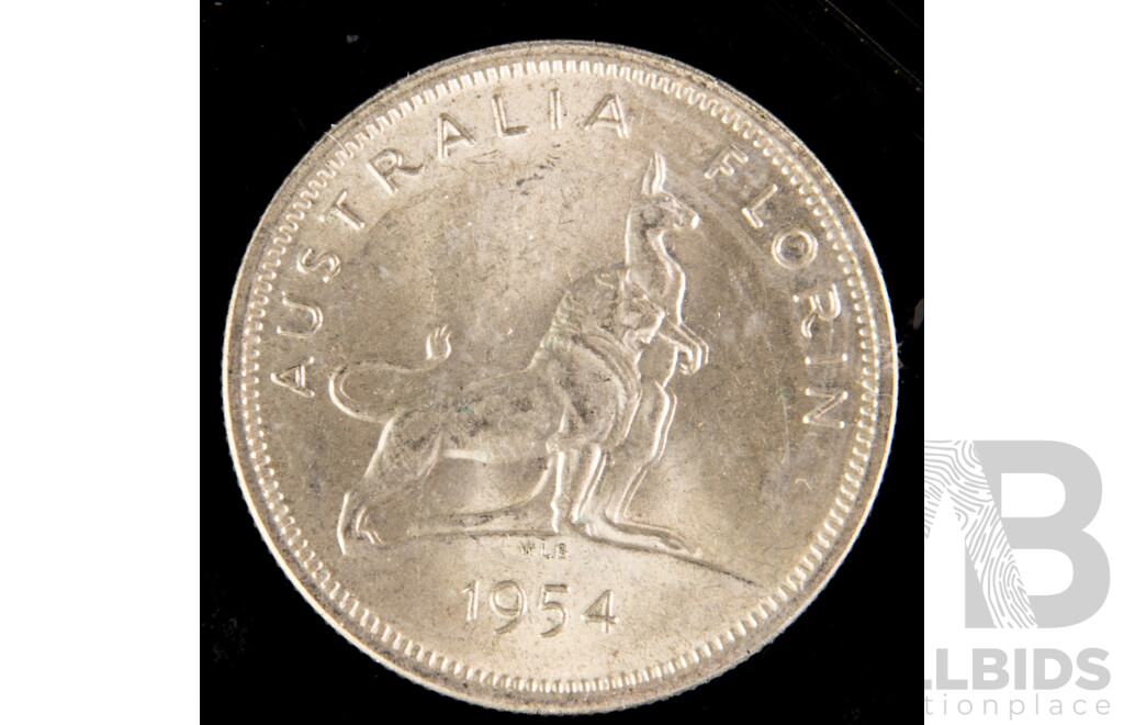Australian 1954 Royal Visit a/UNC florin