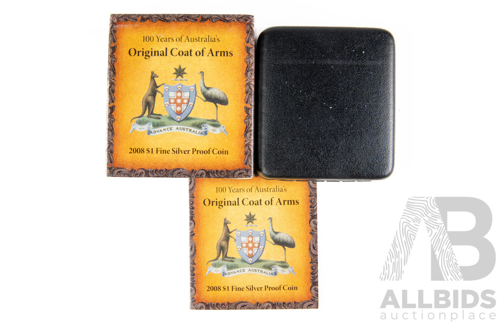 Australian 2008 Coat of Arms fine silver $1 PROOF coin.