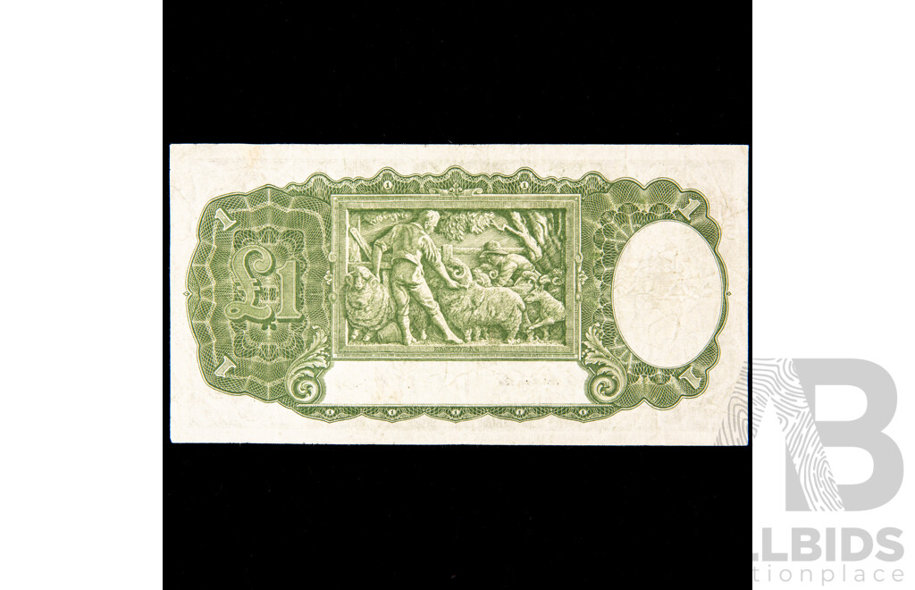 Australian 1949 Coombs Watt One Pound Note, W23 873119