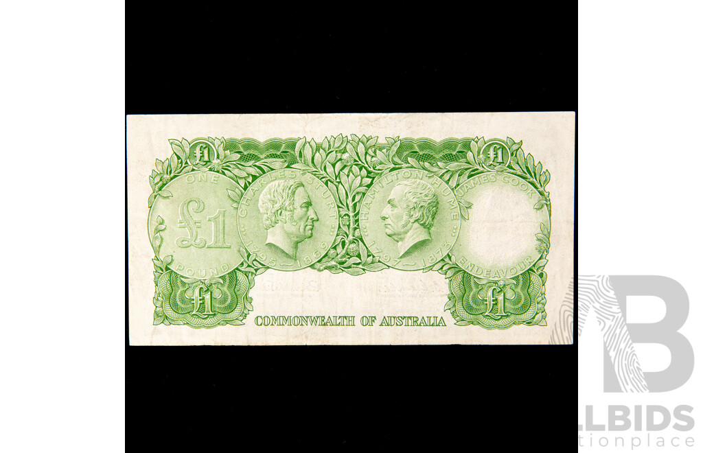 Australian 1961 Coombs Wilson One Pound Note, HJ58 563324