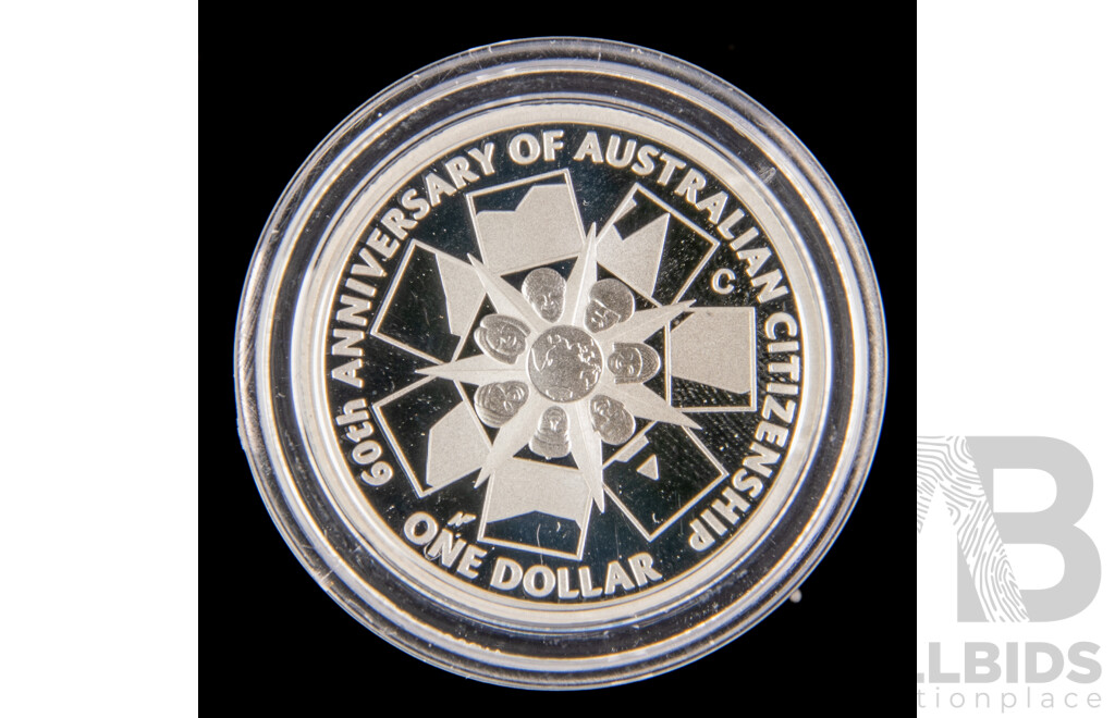 Australian2009 Citizenship silver proof one dollar coin