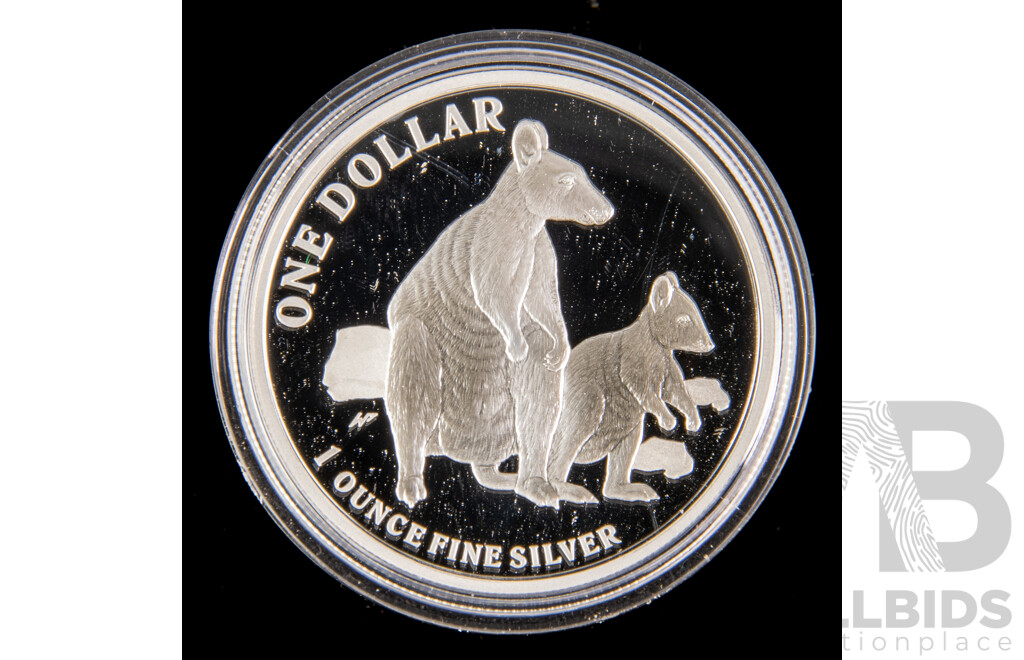Australian 2011 Silver One Dollar Kangaroo Series, Rock Wallaby .999