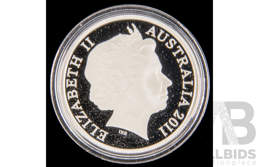 Australian 2011 Silver One Dollar Kangaroo Series, Rock Wallaby .999