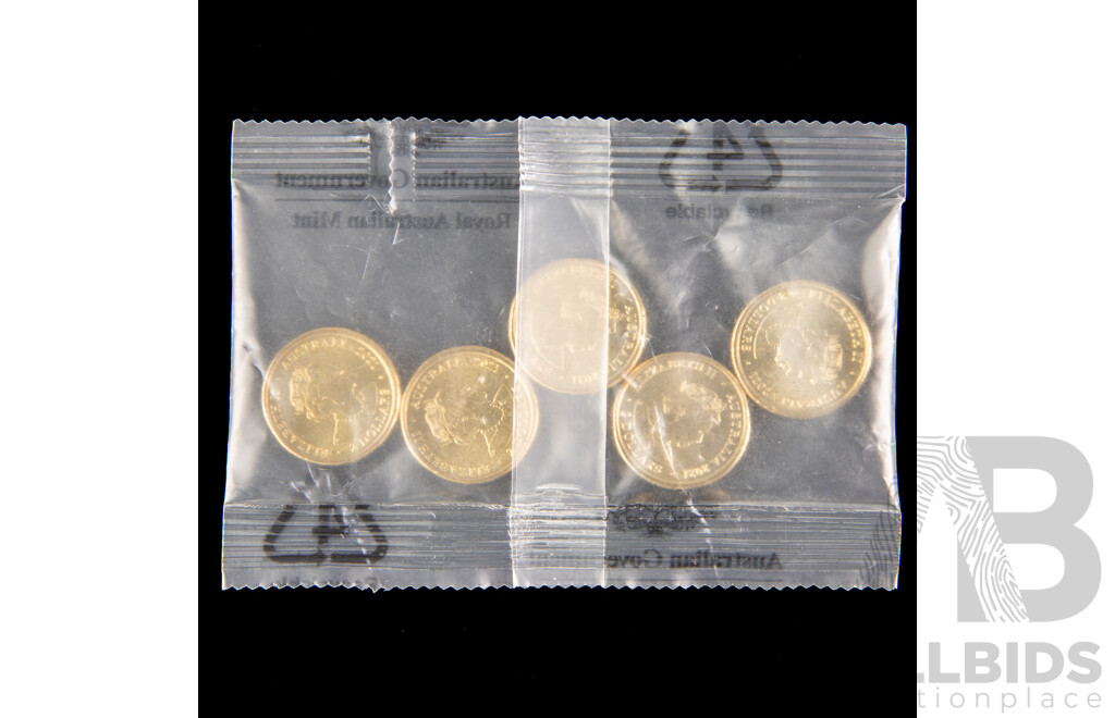 Five Australian RAM 2021 Two Dollar UNC Coins, Indigenous Military