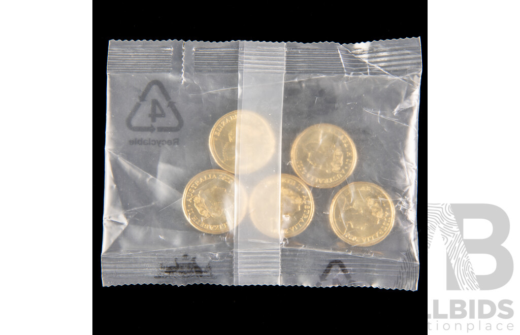 Five Australian RAM 2020 UNC Two Dollar Coins - 75 Years End Second WW2