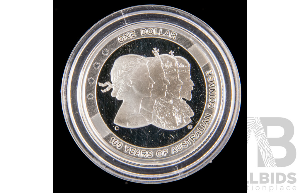 Australian 2010 Coinage fine silver prof one dollar coin