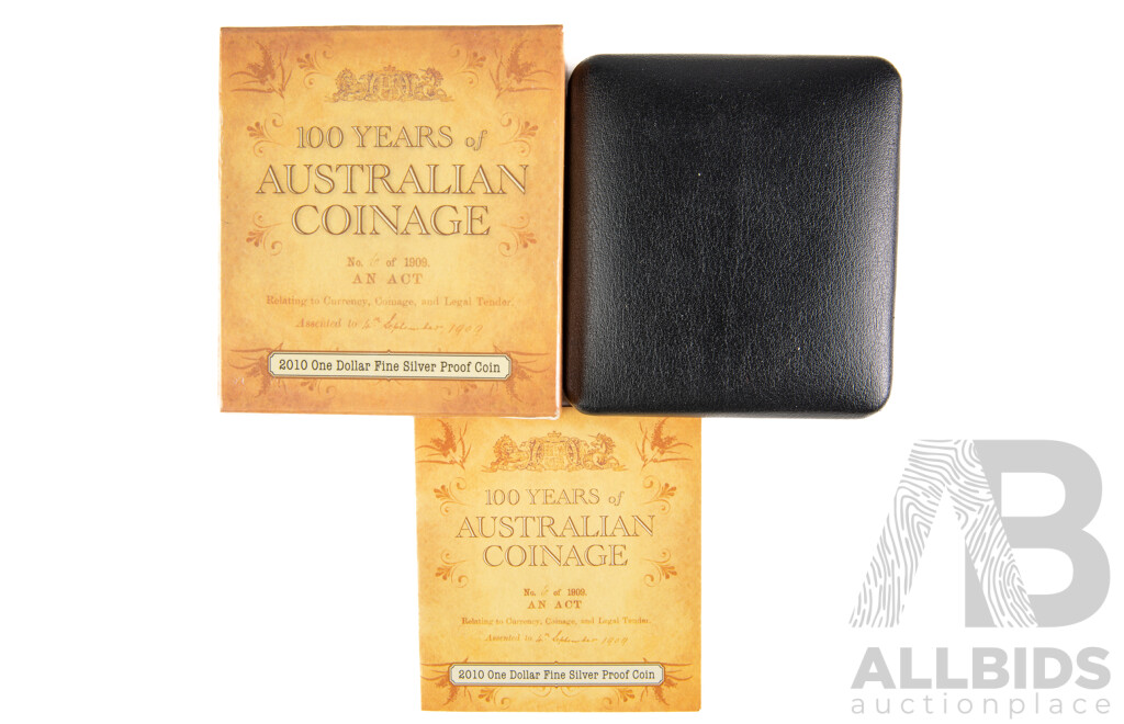 Australian 2010 Coinage fine silver prof one dollar coin
