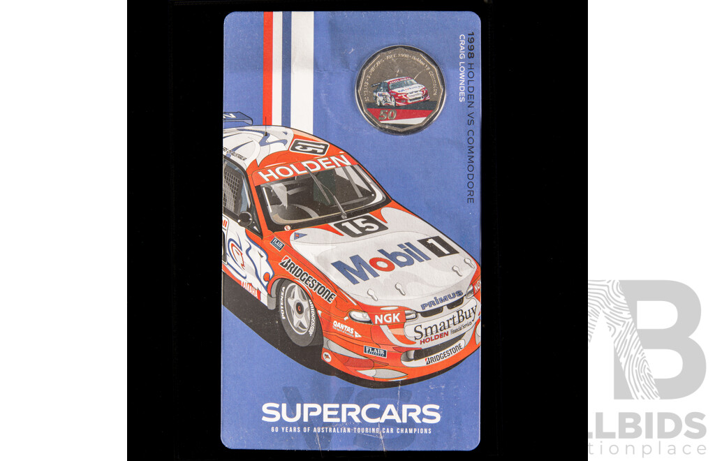Eight Australian 2020 fiftty cent coins, SUPERCARS Set