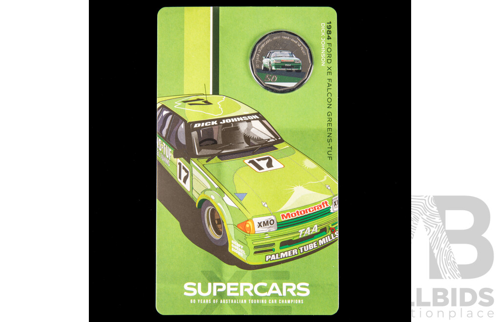 Eight Australian 2020 fiftty cent coins, SUPERCARS Set