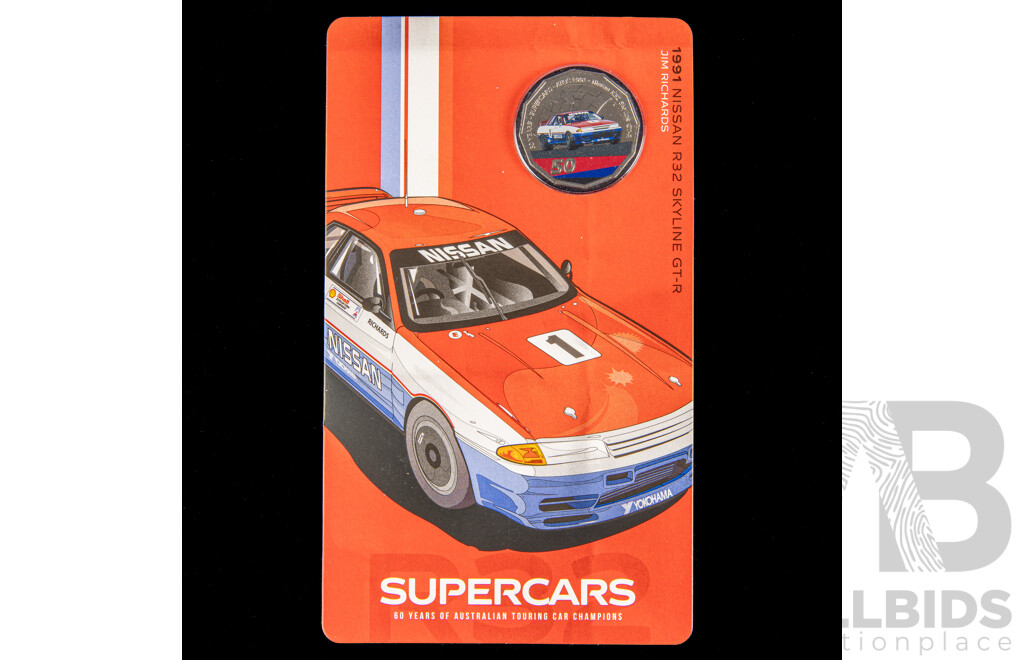 Eight Australian 2020 fiftty cent coins, SUPERCARS Set