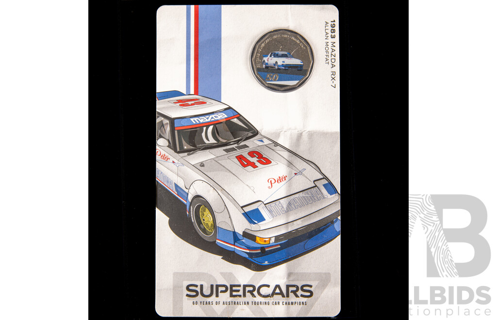 Eight Australian 2020 fiftty cent coins, SUPERCARS Set