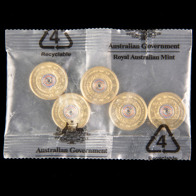 Five Australian RAM 2021 Two Dollar UNC Coins, Indigenous Military