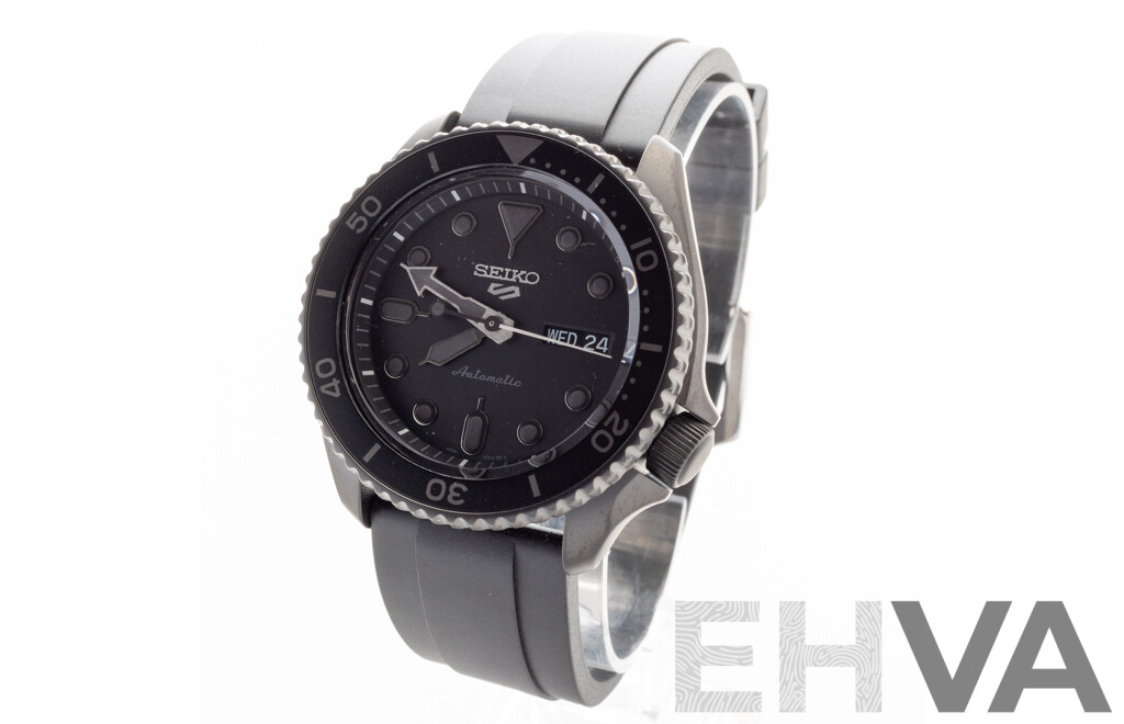 Seiko 42.5mm 5 Sports 'Street Style' Blackout Watch, Model SBSA025