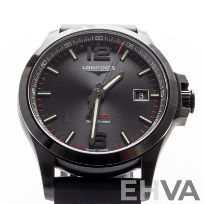 Longines 43mm Conquest PVD VHP Stainless Steel Watch, Model L3.726.4.56.6
