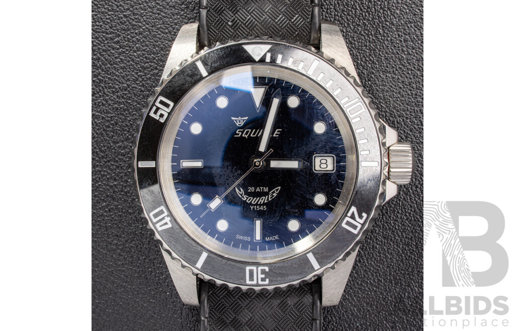 Squale 42mm 1545 Series Dive Watch, Model Y1545SILVE.HT