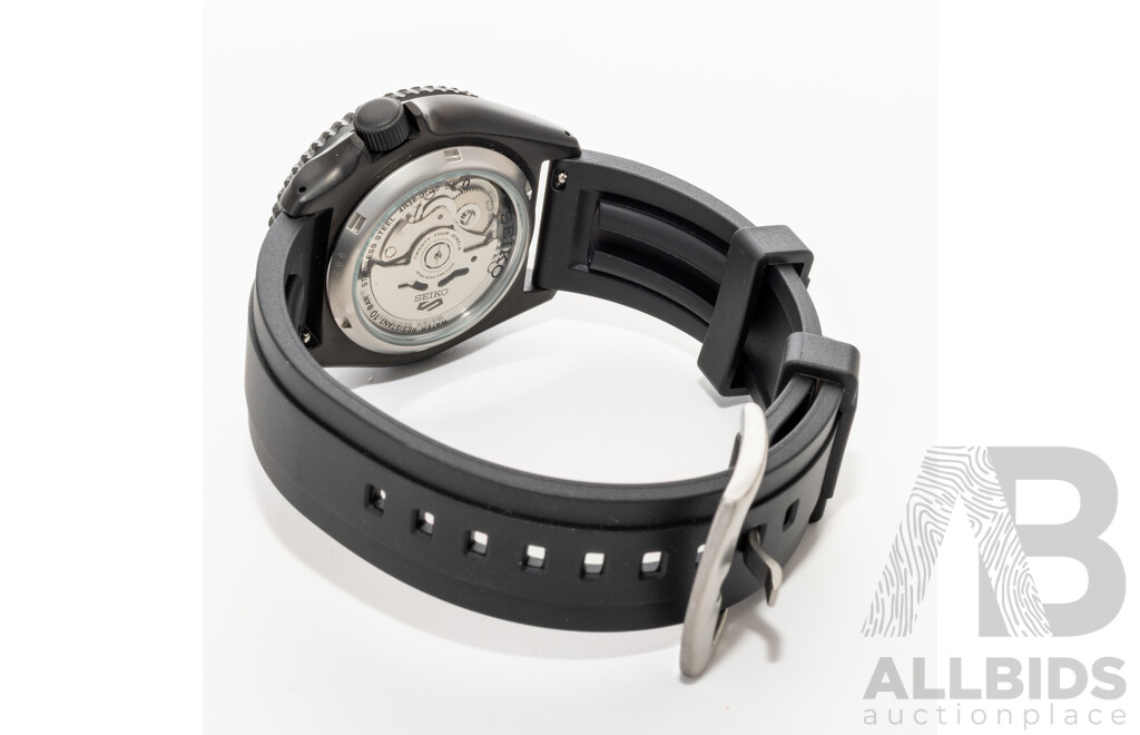 Seiko 42.5mm 5 Sports 'Street Style' Blackout Watch, Model SBSA025