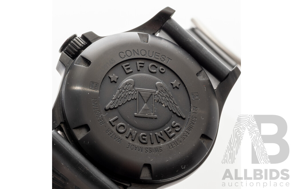 Longines 43mm Conquest PVD VHP Stainless Steel Watch, Model L3.726.4.56.6