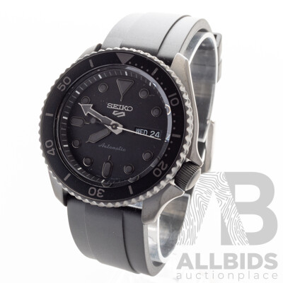 Seiko 42.5mm 5 Sports 'Street Style' Blackout Watch, Model SBSA025