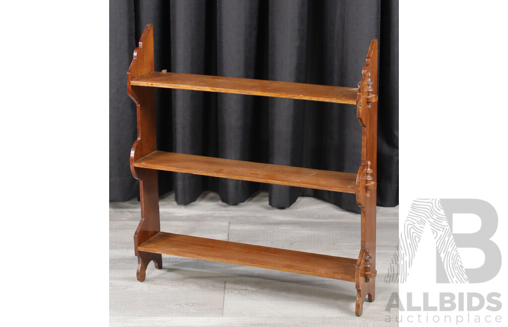 Victorian Oak Wall Mount Shelf