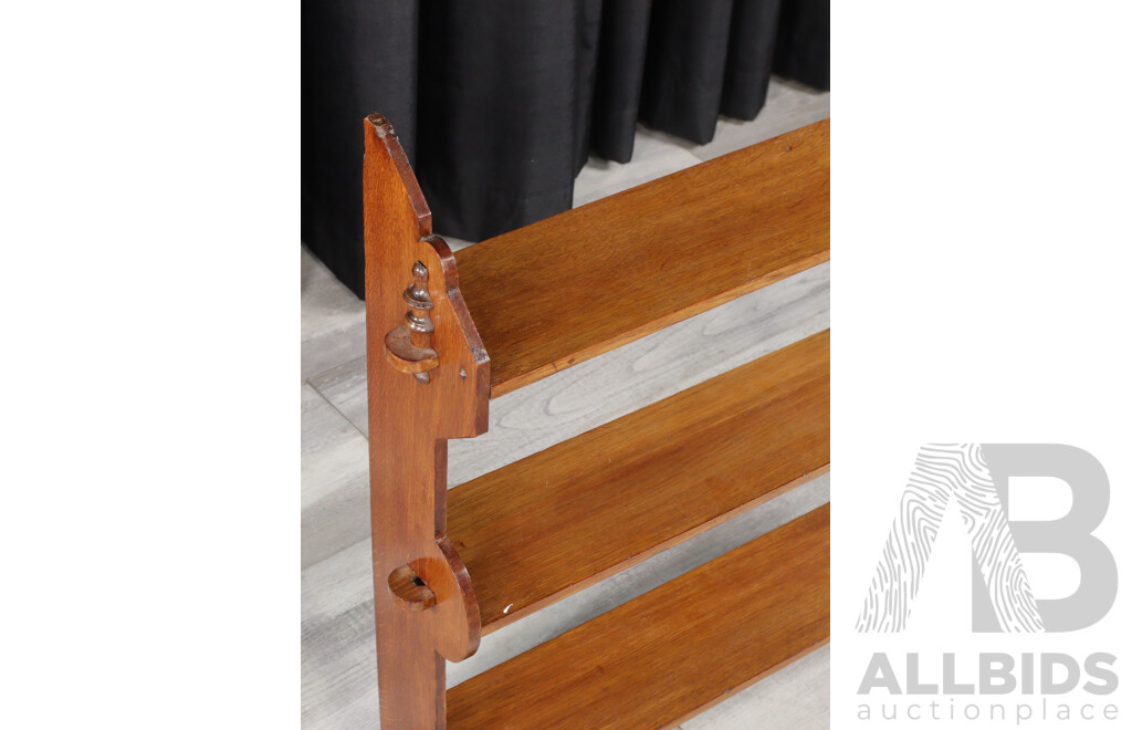 Victorian Oak Wall Mount Shelf