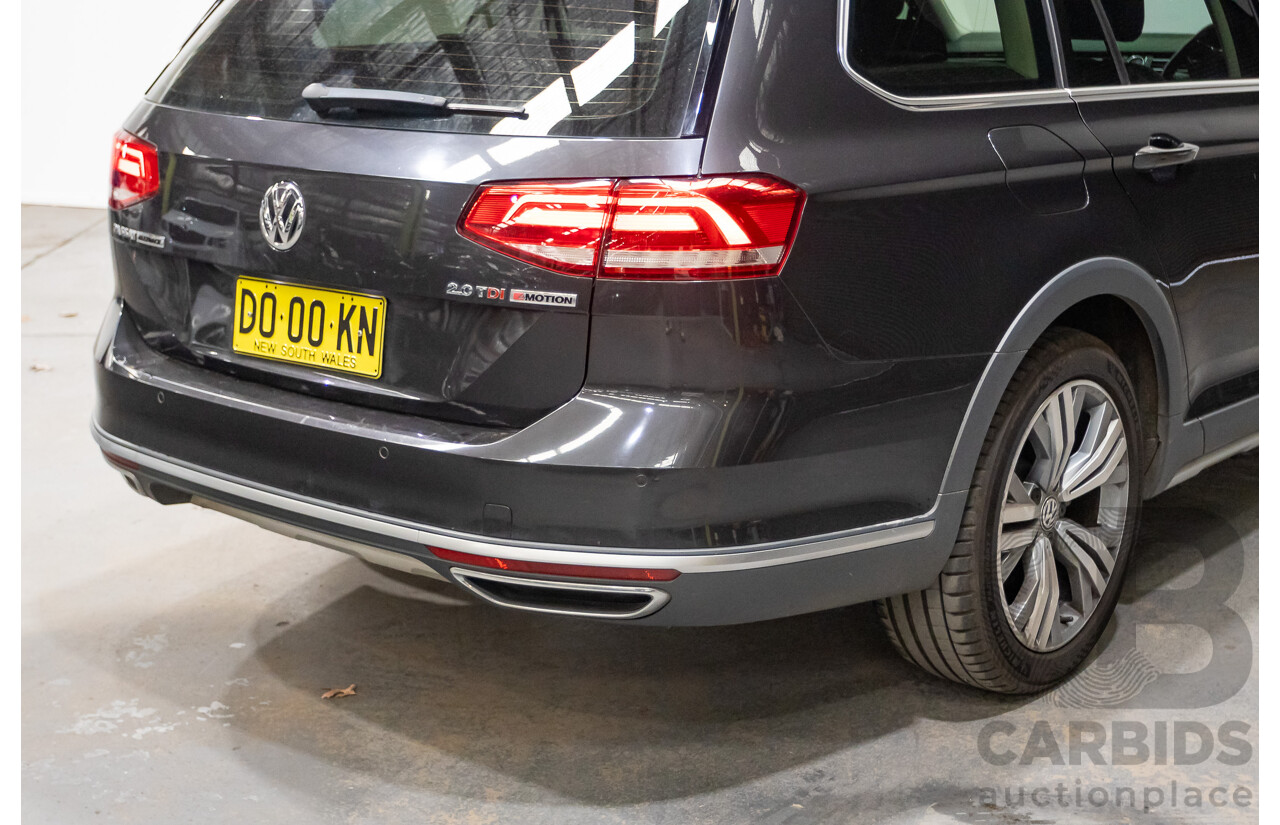 09/2017 Volkswagen Passat Alltrack 140 TDI (AWD) 3C MY17 4D Wagon Manganese Grey Metallic Turbo Diesel 2.0L