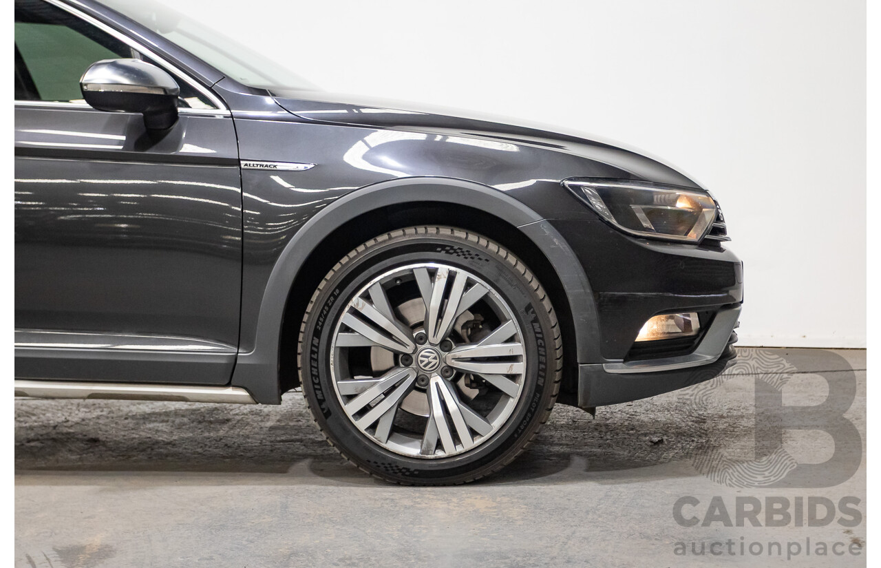 09/2017 Volkswagen Passat Alltrack 140 TDI (AWD) 3C MY17 4D Wagon Manganese Grey Metallic Turbo Diesel 2.0L