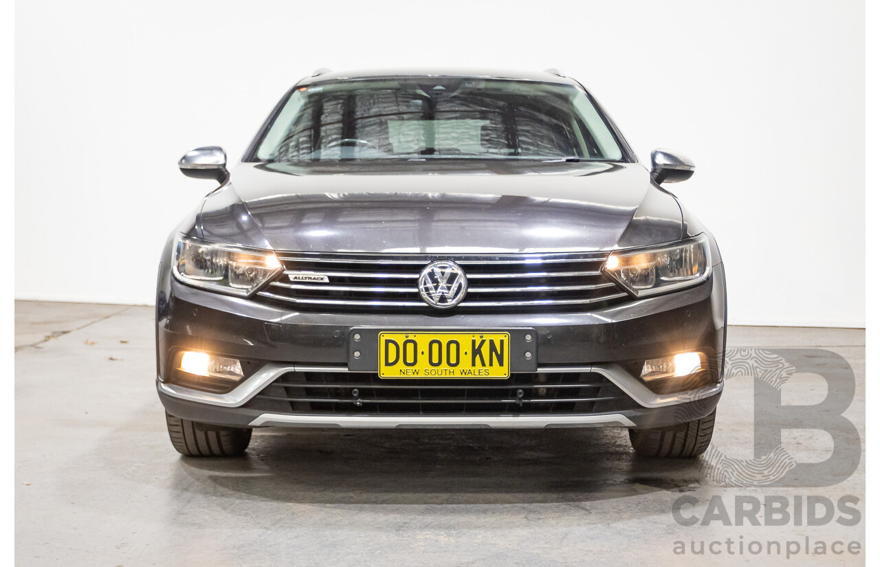 09/2017 Volkswagen Passat Alltrack 140 TDI (AWD) 3C MY17 4D Wagon Manganese Grey Metallic Turbo Diesel 2.0L