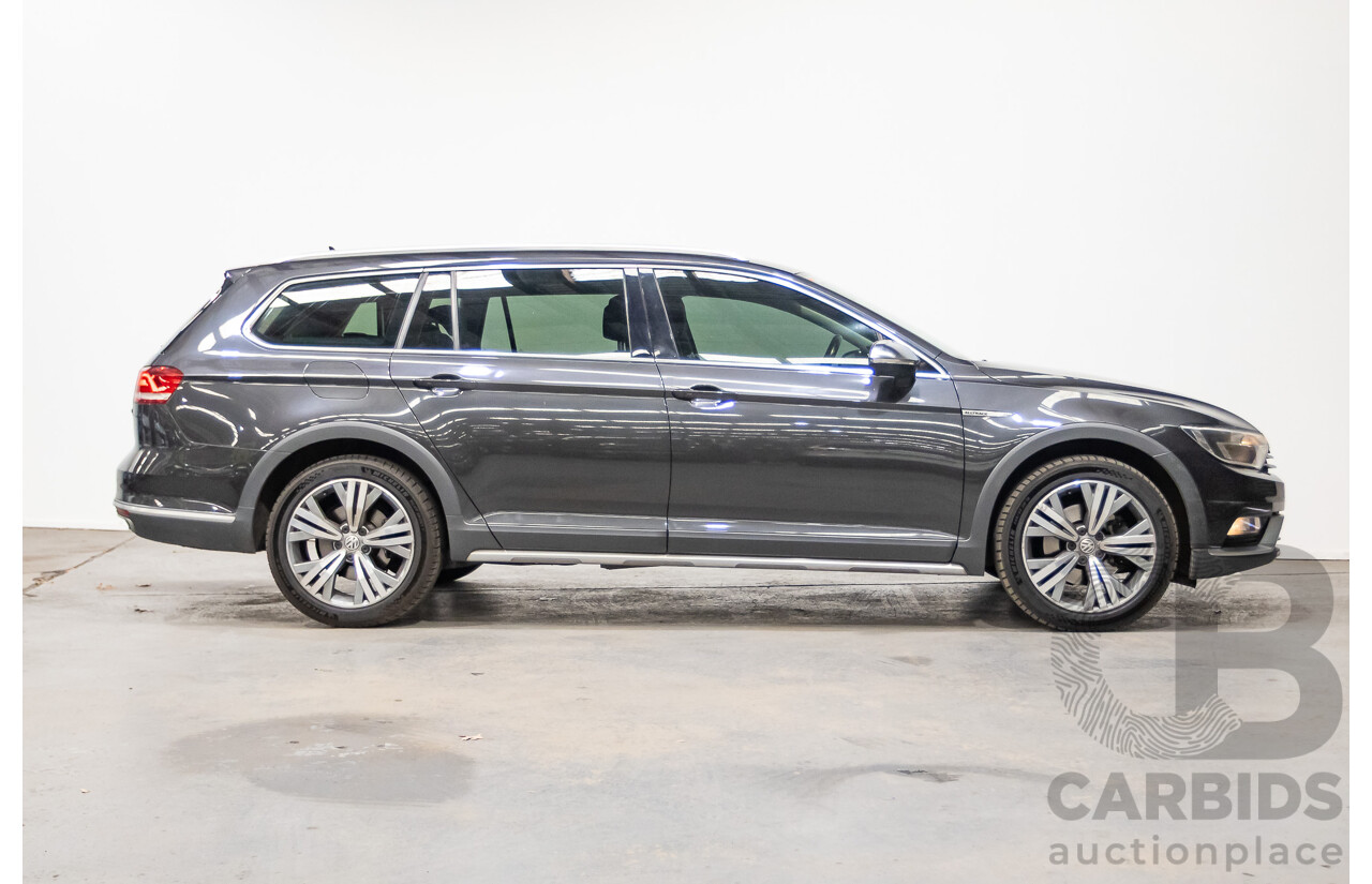 09/2017 Volkswagen Passat Alltrack 140 TDI (AWD) 3C MY17 4D Wagon Manganese Grey Metallic Turbo Diesel 2.0L