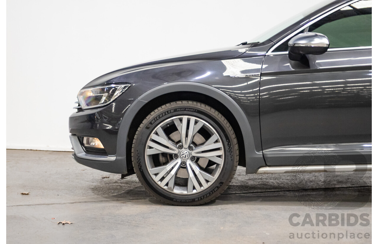 09/2017 Volkswagen Passat Alltrack 140 TDI (AWD) 3C MY17 4D Wagon Manganese Grey Metallic Turbo Diesel 2.0L