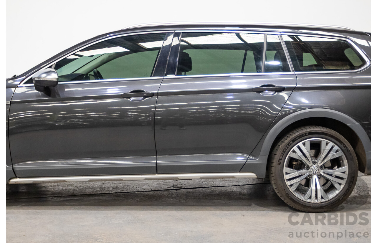 09/2017 Volkswagen Passat Alltrack 140 TDI (AWD) 3C MY17 4D Wagon Manganese Grey Metallic Turbo Diesel 2.0L