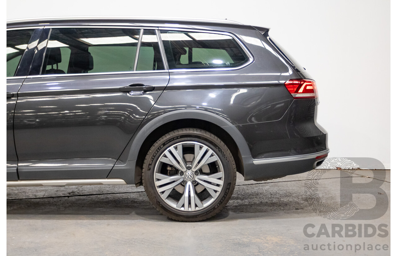 09/2017 Volkswagen Passat Alltrack 140 TDI (AWD) 3C MY17 4D Wagon Manganese Grey Metallic Turbo Diesel 2.0L