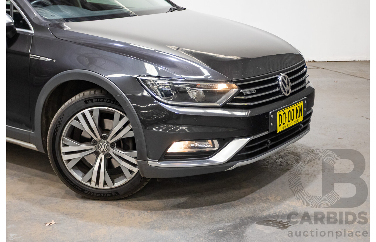09/2017 Volkswagen Passat Alltrack 140 TDI (AWD) 3C MY17 4D Wagon Manganese Grey Metallic Turbo Diesel 2.0L